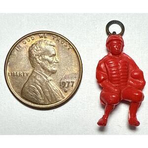 Vintage Cracker Jack Red Baseball Catcher Charm 1G